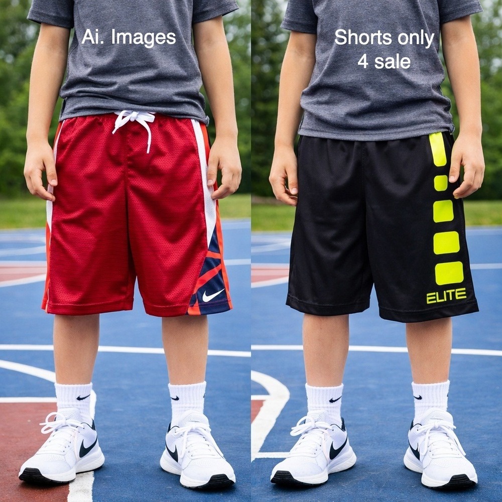 Nike Dri Fit Boys Shorts Lot 2 Youth Sm. Athletic Basketball Red Black Sportcore